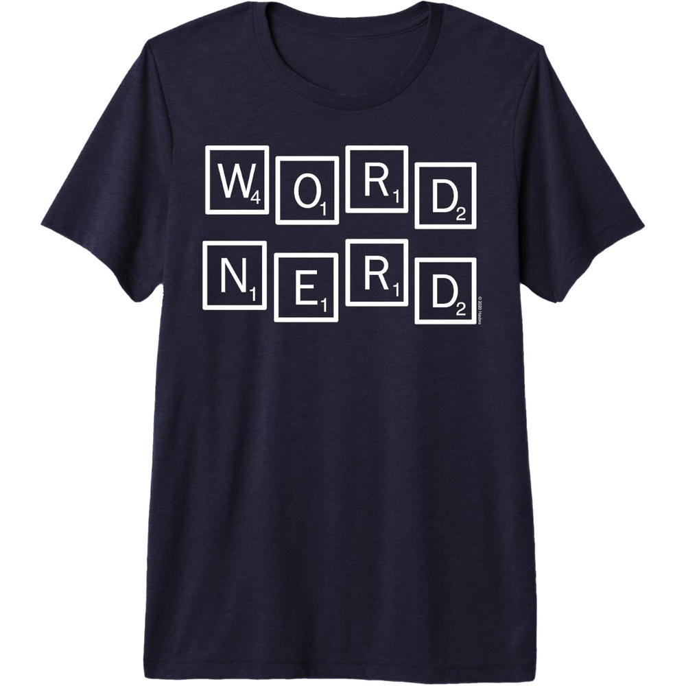 image:imageScrabble Word Nerd Tiles Premium Triblend TShirtNavy Blue