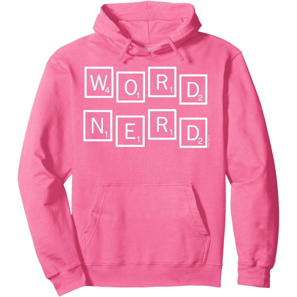 image:imageScrabble Word Nerd Tiles Pullover HoodieBright Pink