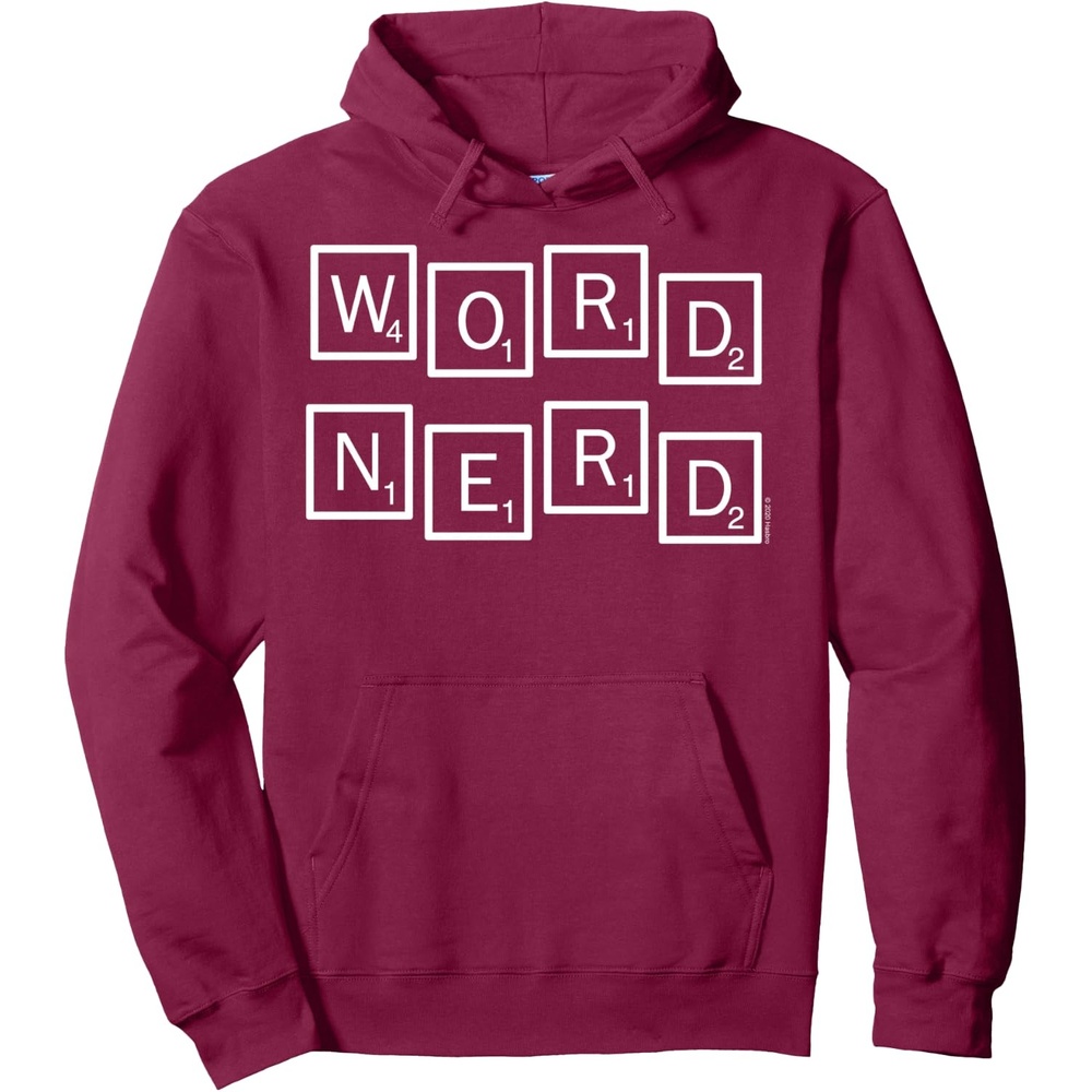 image:imageScrabble Word Nerd Tiles Pullover HoodieBurgundy