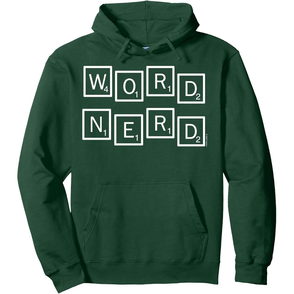 image:imageScrabble Word Nerd Tiles Pullover HoodieDark Green