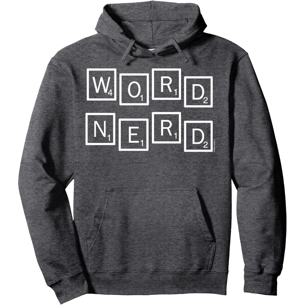 image:imageScrabble Word Nerd Tiles Pullover HoodieDark Heather Grey