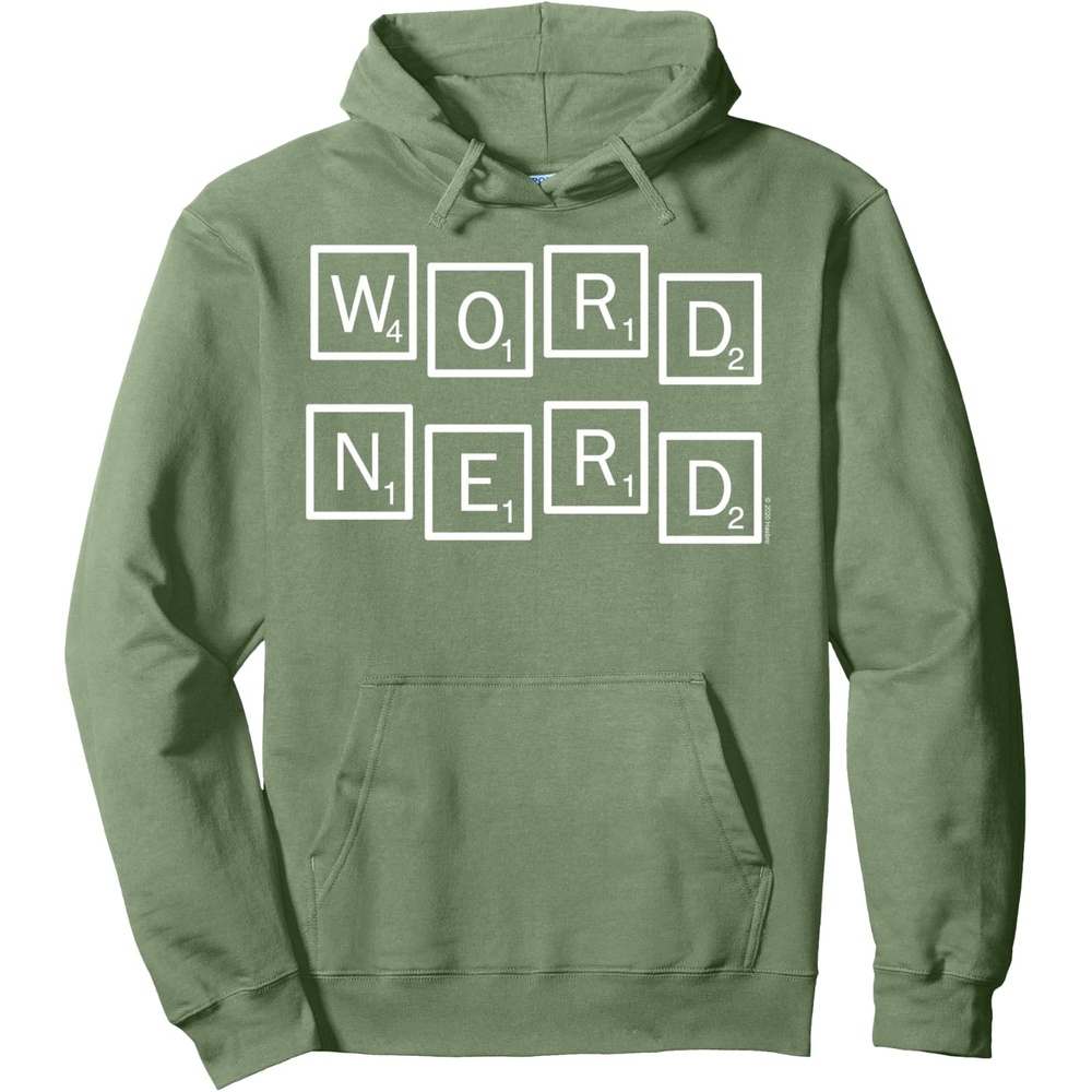 image:imageScrabble Word Nerd Tiles Pullover HoodieSage Green