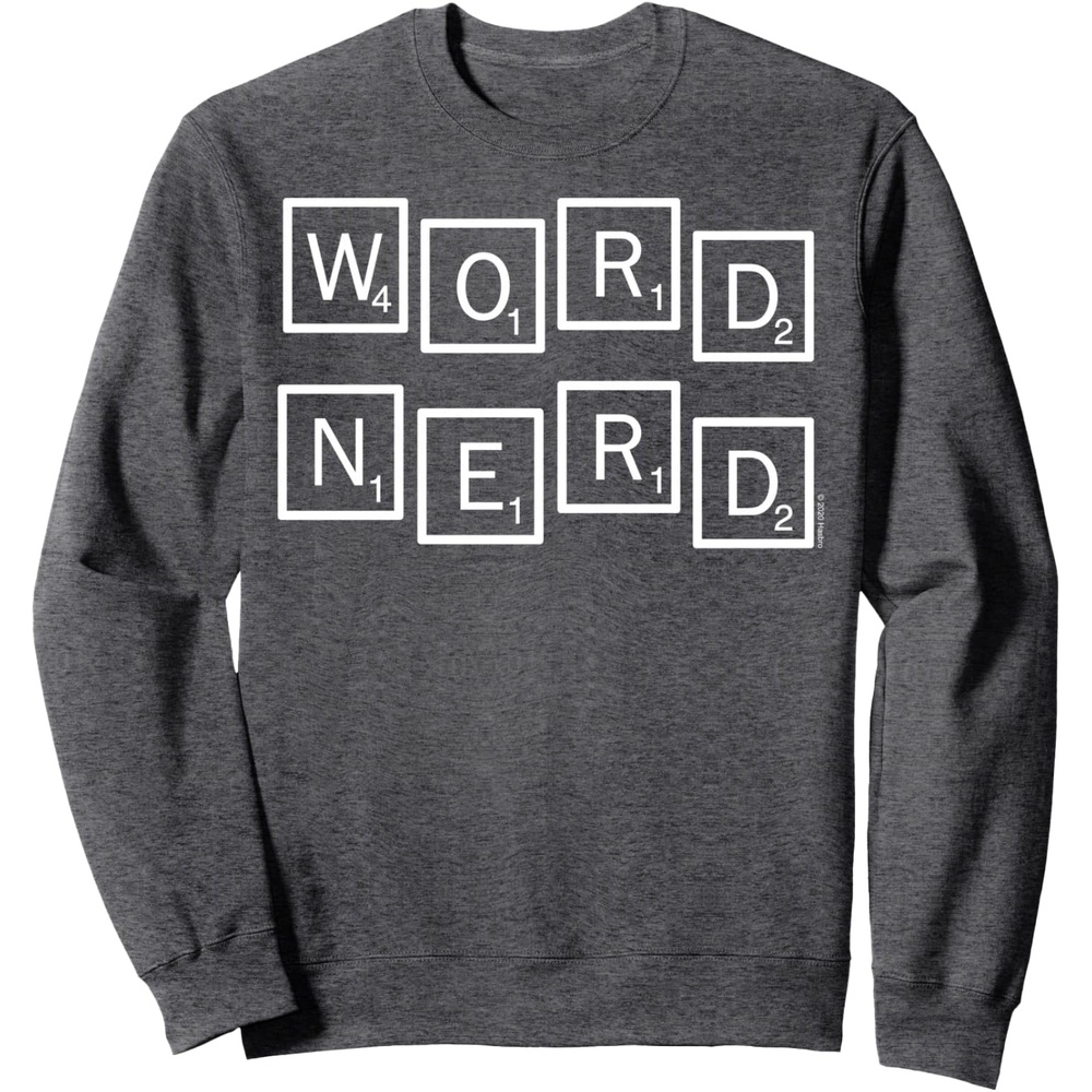 image:imageScrabble Word Nerd Tiles SweatshirtDark Heather Grey