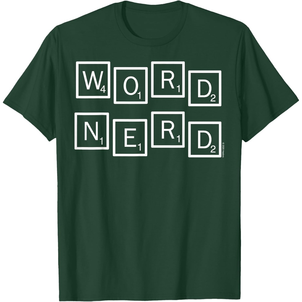 image:imageScrabble Word Nerd Tiles TShirtDark Green