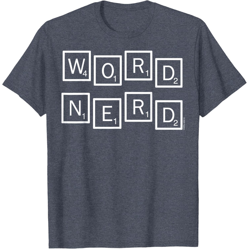 image:imageScrabble Word Nerd Tiles TShirtHeather Blue