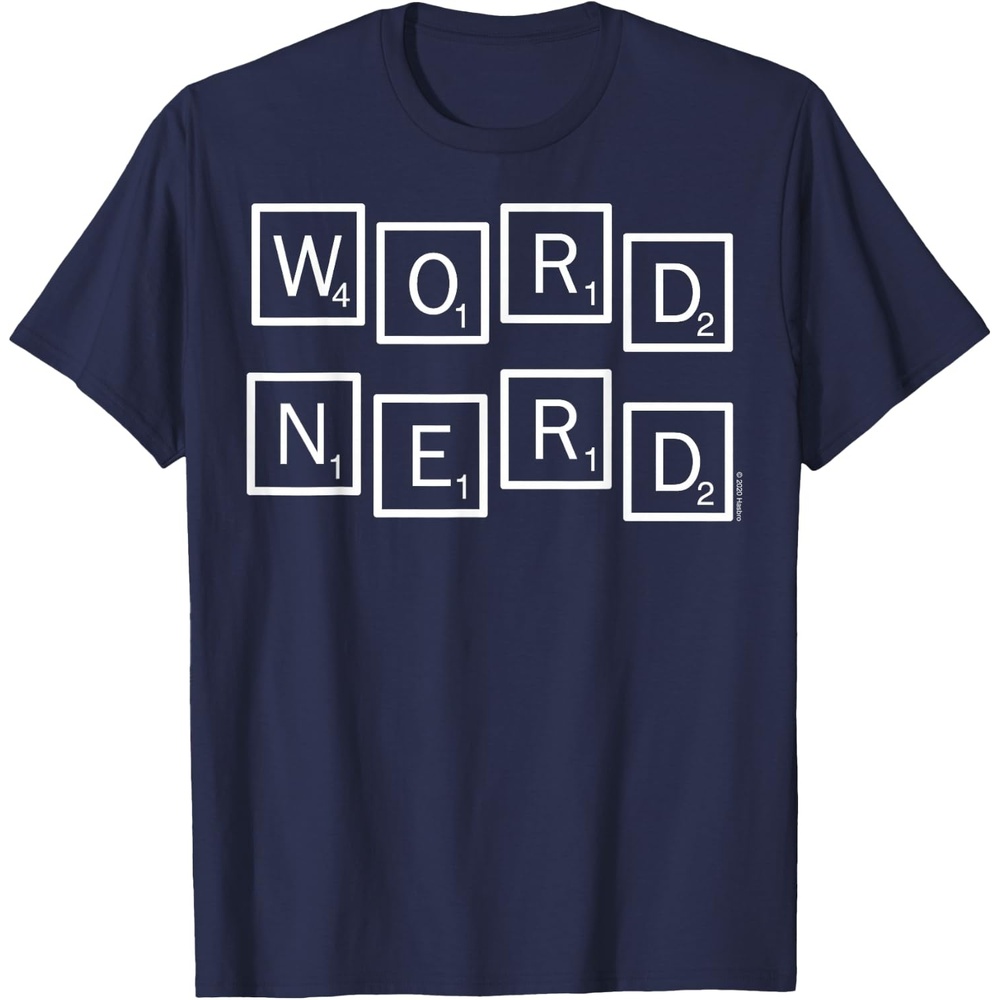 image:imageScrabble Word Nerd Tiles TShirtNavy Blue