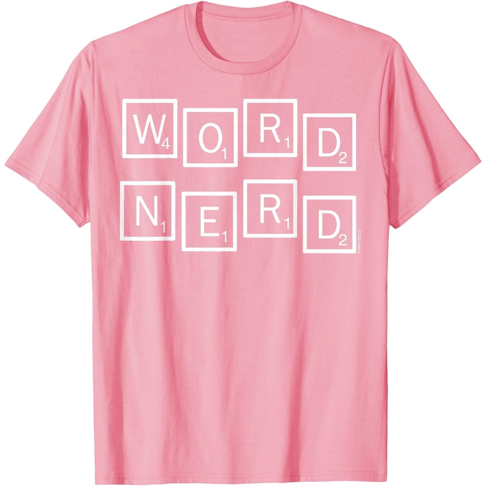 image:imageScrabble Word Nerd Tiles TShirtPink
