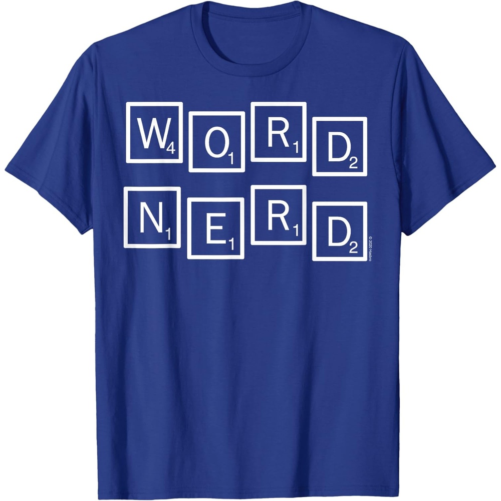 image:imageScrabble Word Nerd Tiles TShirtRoyal Blue