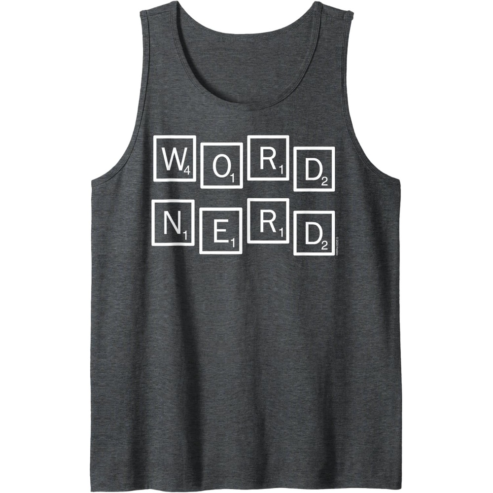 image:imageScrabble Word Nerd Tiles Tank TopDark Heather Grey