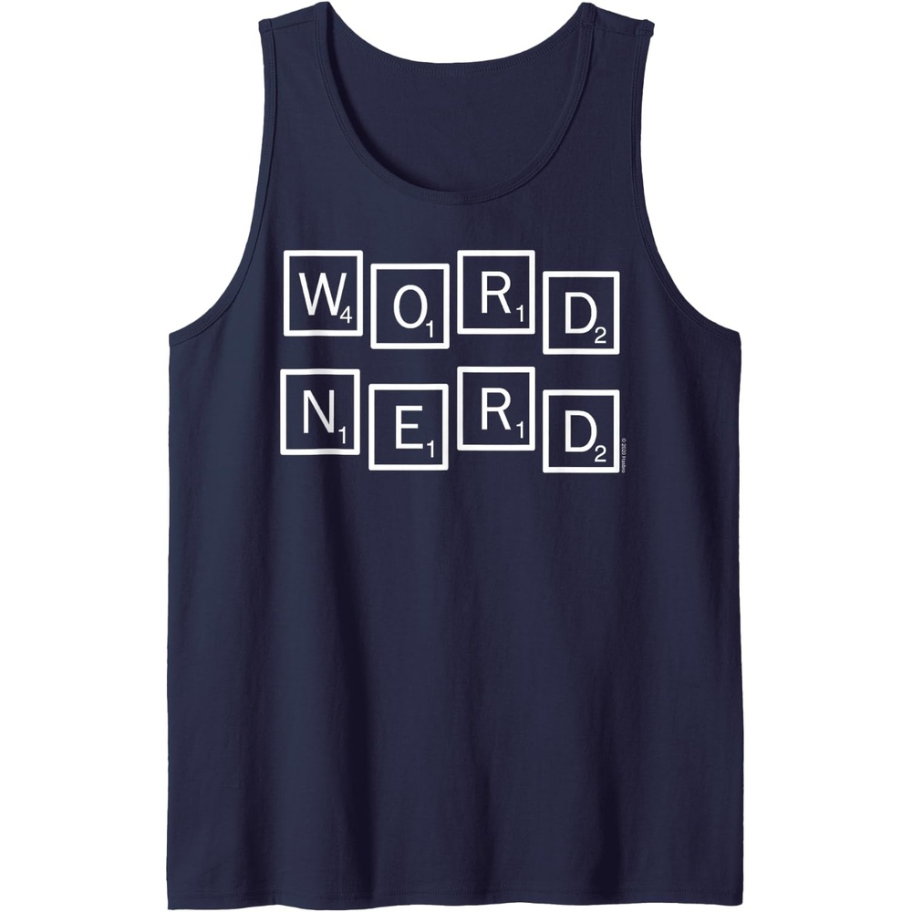 image:imageScrabble Word Nerd Tiles Tank TopNavy Blue