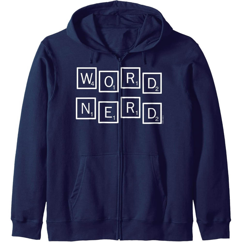 image:imageScrabble Word Nerd Tiles Zip HoodieNavy Blue