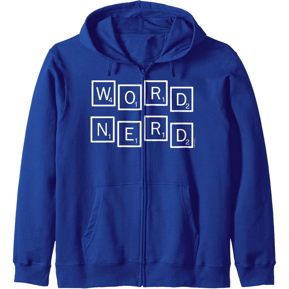 image:imageScrabble Word Nerd Tiles Zip HoodieRoyal Blue
