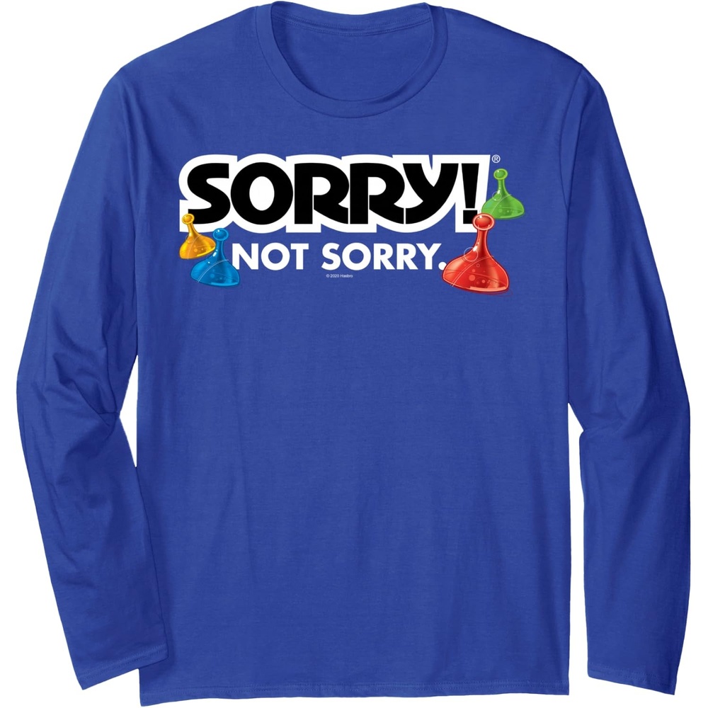 image:imageSorry Not Sorry Logo Long Sleeve TShirtRoyal Blue