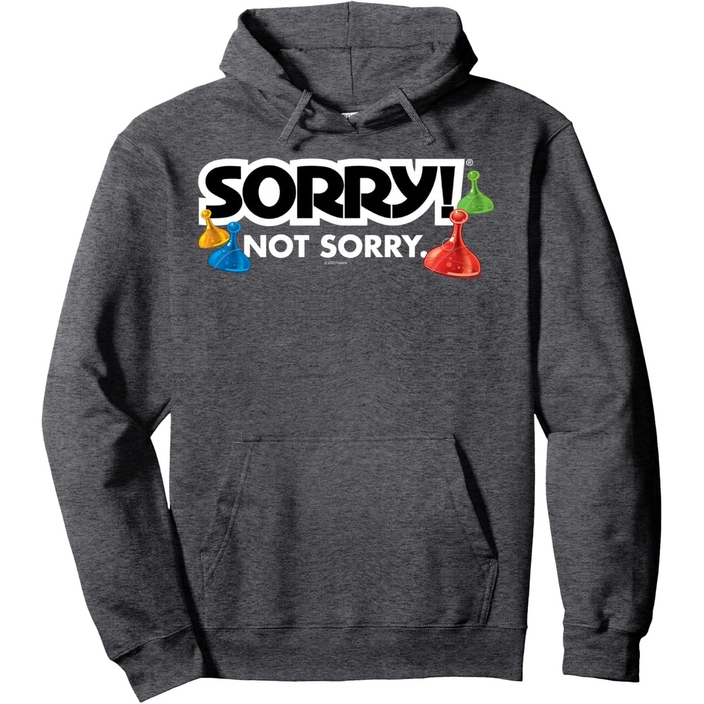 image:imageSorry Not Sorry Logo Pullover HoodieDark Heather Grey