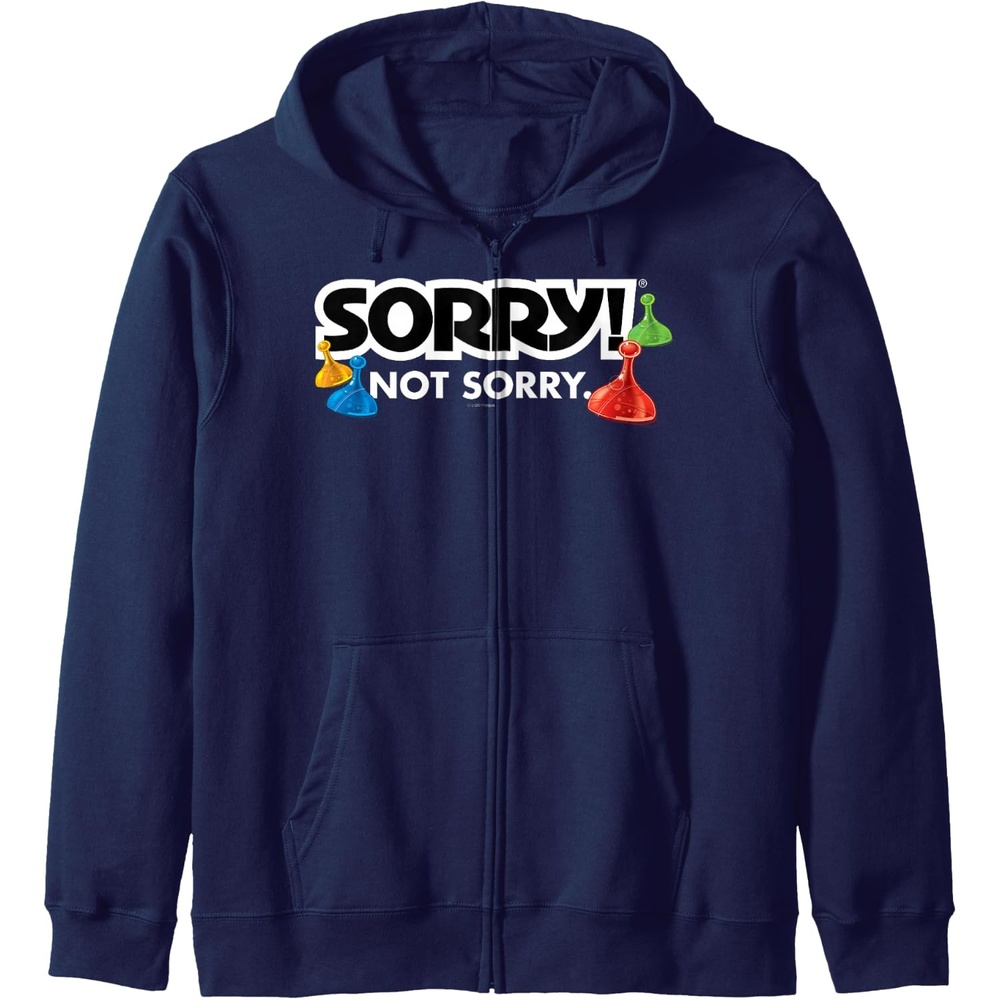 image:imageSorry Not Sorry Logo Zip HoodieNavy Blue