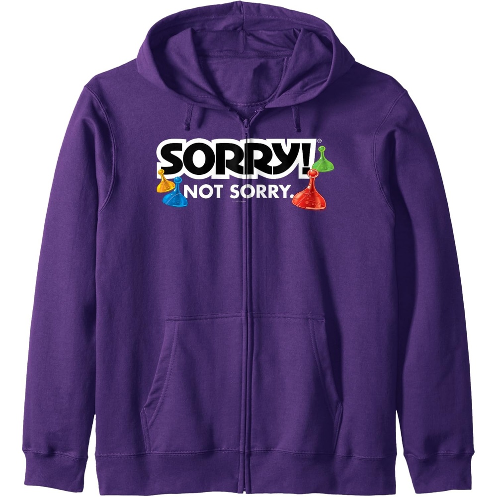 image:imageSorry Not Sorry Logo Zip HoodiePurple