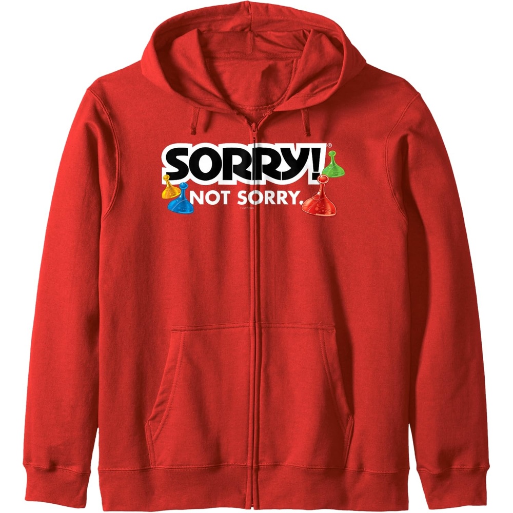 image:imageSorry Not Sorry Logo Zip HoodieRed
