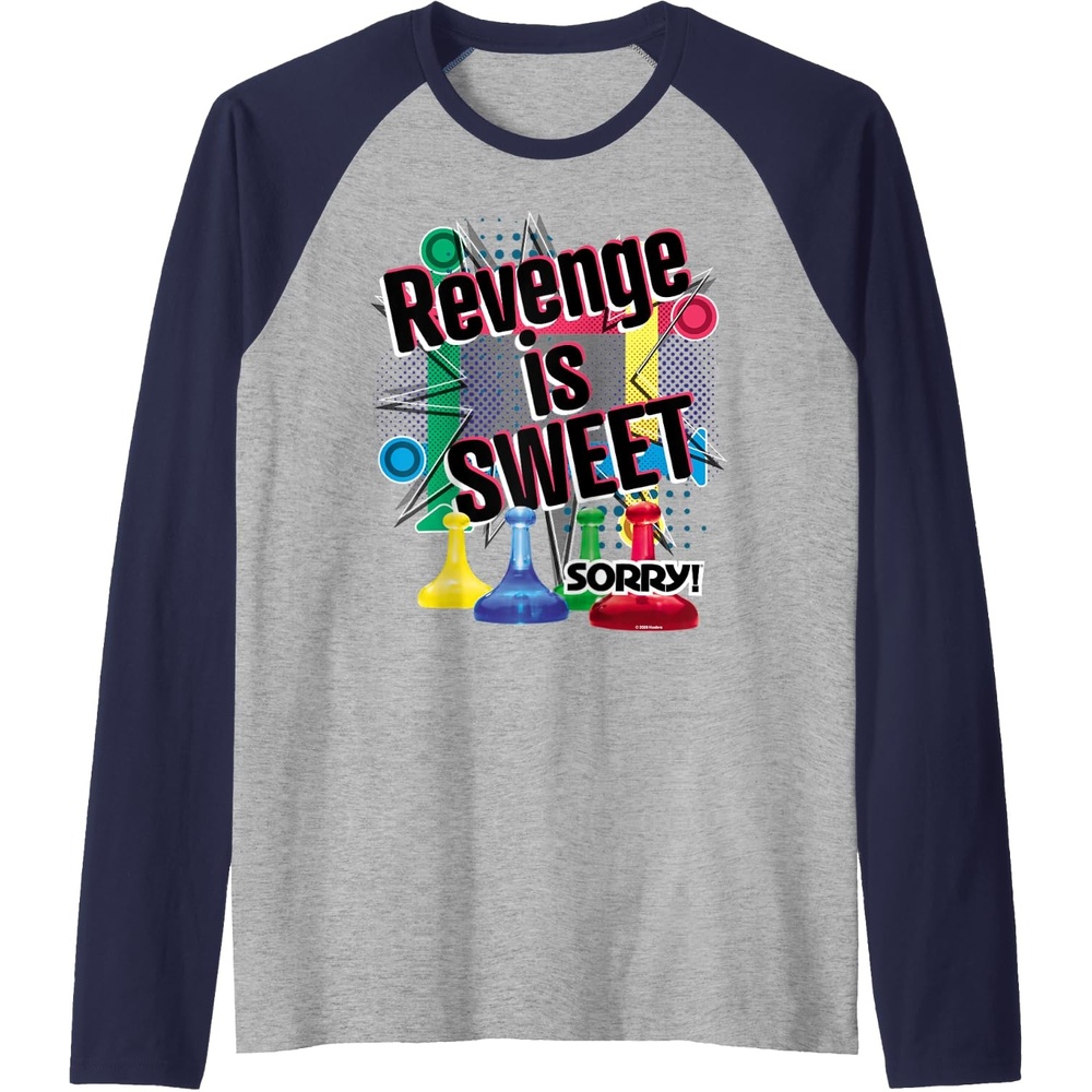 image:imageSorry Revenge Is Sweet Raglan Baseball TeeNavy BlueAthletic Heather
