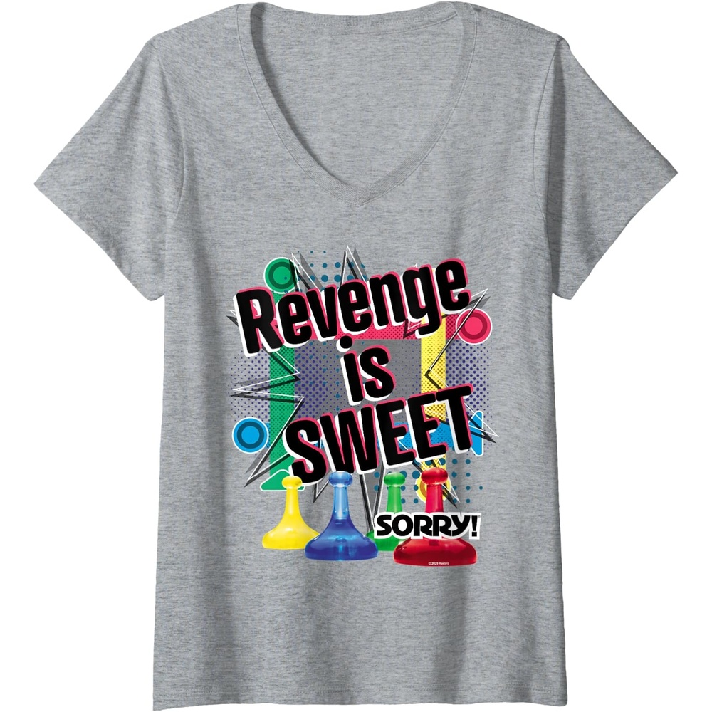 image:imageSorry Revenge Is Sweet VNeck TShirtHeather Grey