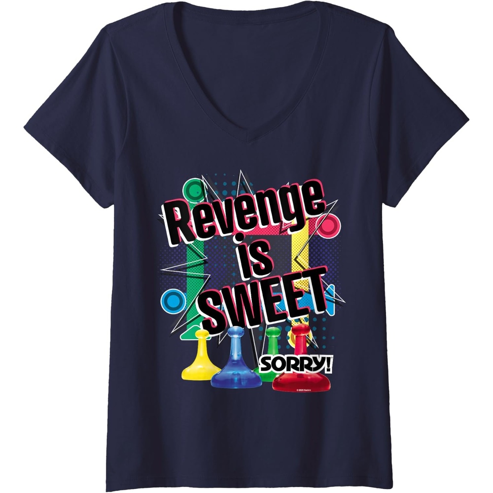 image:imageSorry Revenge Is Sweet VNeck TShirtNavy Blue