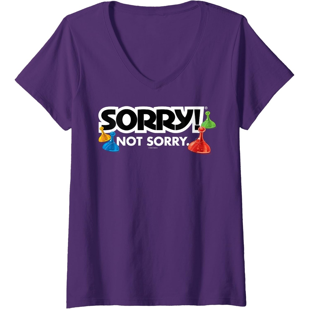 image:imageWomens Sorry Not Sorry Logo VNeck TShirtPurple