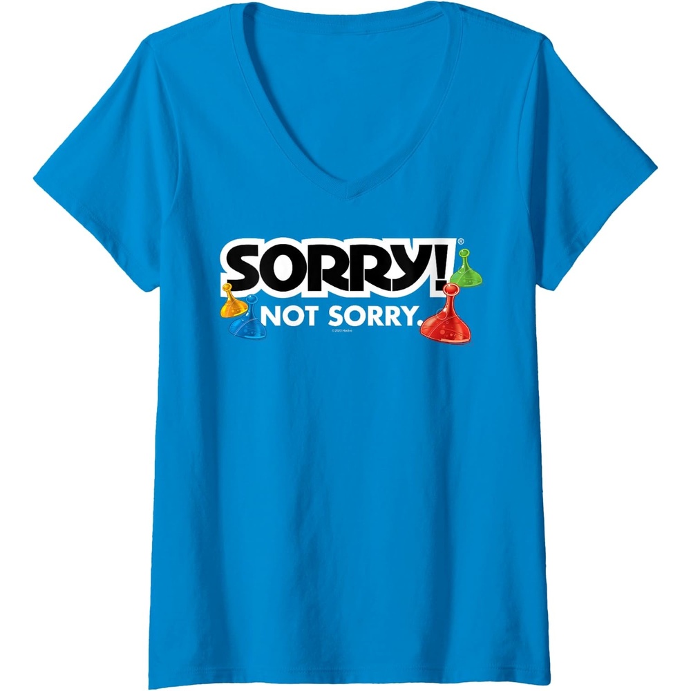 image:imageWomens Sorry Not Sorry Logo VNeck TShirtSapphire Blue