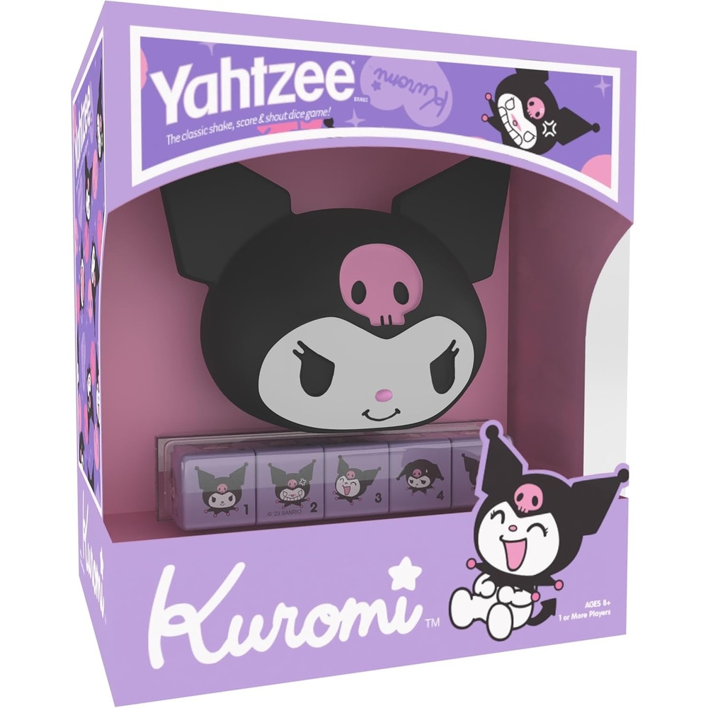 image:imageYAHTZEE Kuromi  Collectible Kuromi Head Dice Cup  Dice Featuring Her Adorable Range of Emotions  Classic Dice Game Based on Hello Kitty amp Friends Character  Officially Licensed Game amp Merchandise