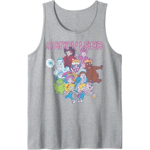 Candy Land Retro Game Characters Group Shot Logo Tank Top(Heather Grey)