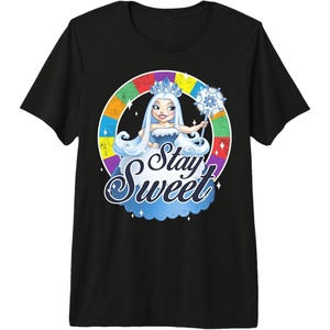 Candy Land Stay Sweet Princess Frostine Game Wheel Logo Premium Tri-blend T-Shirt(Black)