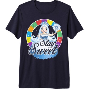 Candy Land Stay Sweet Princess Frostine Game Wheel Logo Premium Tri-blend T-Shirt(Navy Blue)