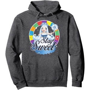 Candy Land Stay Sweet Princess Frostine Game Wheel Logo Pullover Hoodie(Dark Heather Grey)