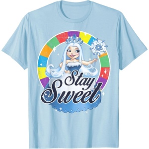 Candy Land Stay Sweet Princess Frostine Game Wheel Logo T-Shirt(Baby Blue)
