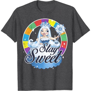 Candy Land Stay Sweet Princess Frostine Game Wheel Logo T-Shirt(Dark Heather Grey)