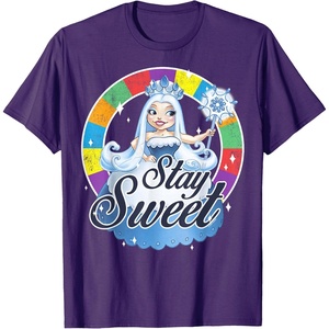 Candy Land Stay Sweet Princess Frostine Game Wheel Logo T-Shirt(Purple)