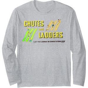 Chutes And Ladders Classic Logo Long Sleeve T-Shirt(Heather Grey)