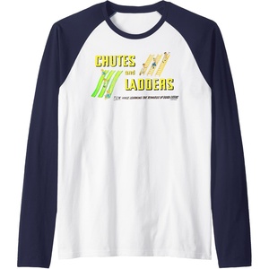 Chutes And Ladders Classic Logo Raglan Baseball Tee(Navy Blue/White)