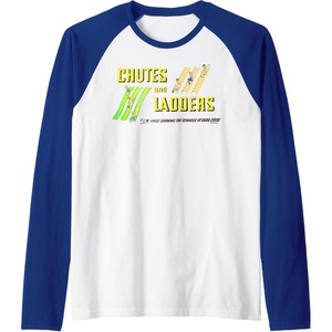 Chutes And Ladders Classic Logo Raglan Baseball Tee(Royal Blue/White)