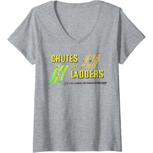 Chutes And Ladders Classic Logo V-Neck T-Shirt(Heather Grey)