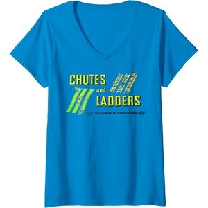 Chutes And Ladders Classic Logo V-Neck T-Shirt(Sapphire Blue)