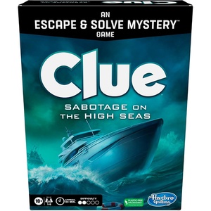 Clue Escape: The Midnight Hotel Board Game, Clue Escape Room Game, 1-Time Solve Mystery Games, Family Games for Ages 10+, 1-6 Players, 90 Mins. Avg.(Sabotage on the High Seas)