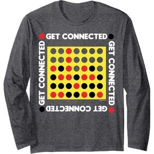 Connect Four Game Box Up Long Sleeve T-Shirt(Dark Heather Grey)