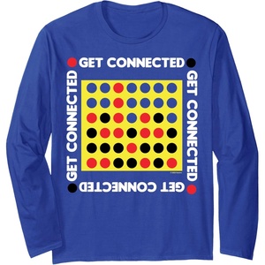 Connect Four Game Box Up Long Sleeve T-Shirt(Royal Blue)