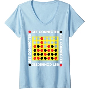 Connect Four Game Box Up V-Neck T-Shirt(Baby Blue)