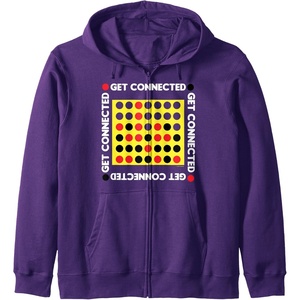 Connect Four Game Box Up Zip Hoodie(Purple)