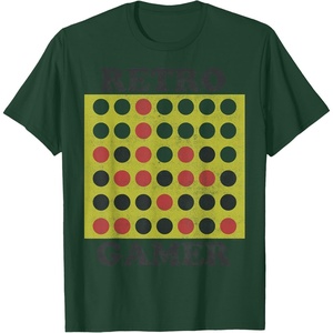 Connect Four Retro Gamer Board T-Shirt(Dark Green)