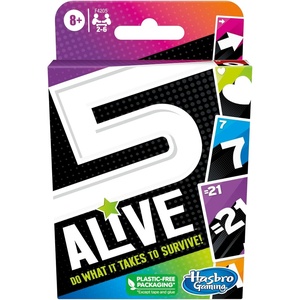 Hasbro Gaming 5 Alive Card Game, Fast-Paced Game for Kids and Families, Easy to Learn, 2 to 6 Players, Fun Summer Activities, Vacation Travel Essentials, Ages 8+(3.62 inches x 5.62 inches x 0.1 inches)