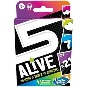 Hasbro Gaming 5 Alive Card Game, Fast-Paced Game for Kids and Families, Easy to Learn, 2 to 6 Players, Fun Summer Activities, Vacation Travel Essentials, Ages 8+(3.62 inches x 5.62 inches x 0.1 inches (Pack of 8))
