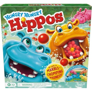 Hasbro Gaming Hungry Hungry Hippos Game for Preschoolers | Instant Marble Relaunch, Easy Set-Up & Storage| Ages 4 and Up | 2 to 4 Players | Kids Games(One size fits most)