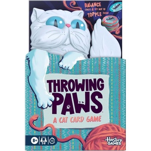 Hasbro Gaming Throwing Paws: A Cat Card Game | Fun Skill and Action Card Games for Kids, Teens, and Adults | Ages 8+ | 3-6 Players | 15 Mins
