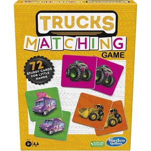 Hasbro Gaming Trucks Matching Game, Fun Preschool Board Game for 1+ Players, Memory Card Games for Kids, Set, Ages 3+ (Amazon Exclusive)
